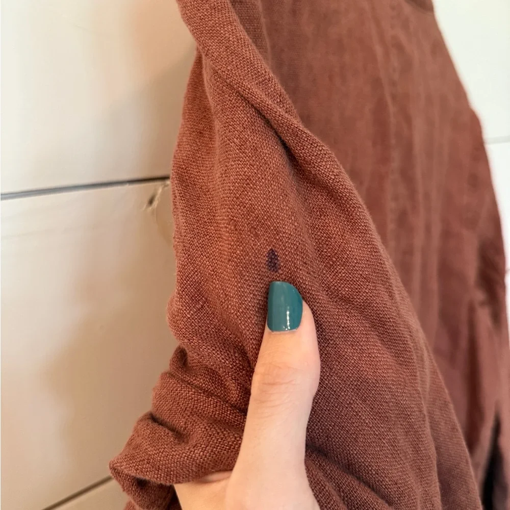 Rust Linen Shacket - Picture 5 of 5